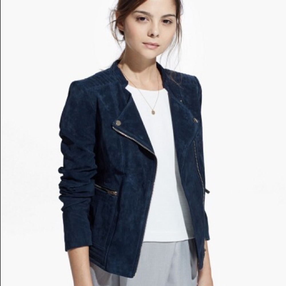 Mango navy suede jacket (XXS)